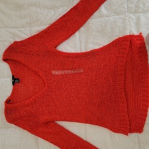 V-Cut Knit Sweater Brand:H&M, Size: XS, Color: Sun (orange red).